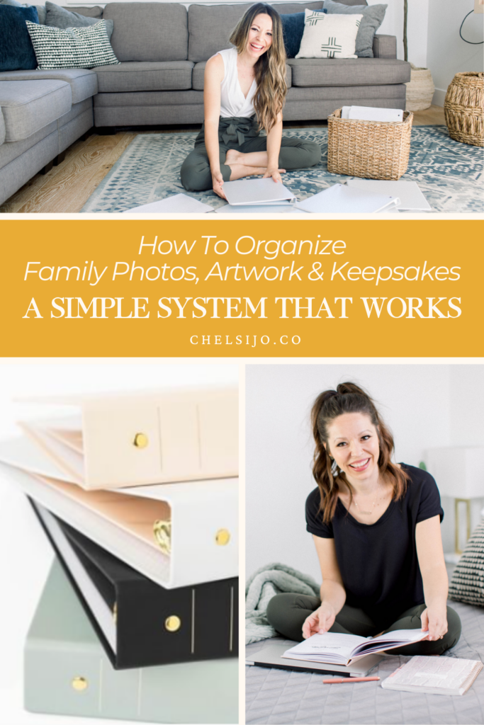 How to organize family photos, artwork & keepsakes. A simple system that works. Chelsijo.co