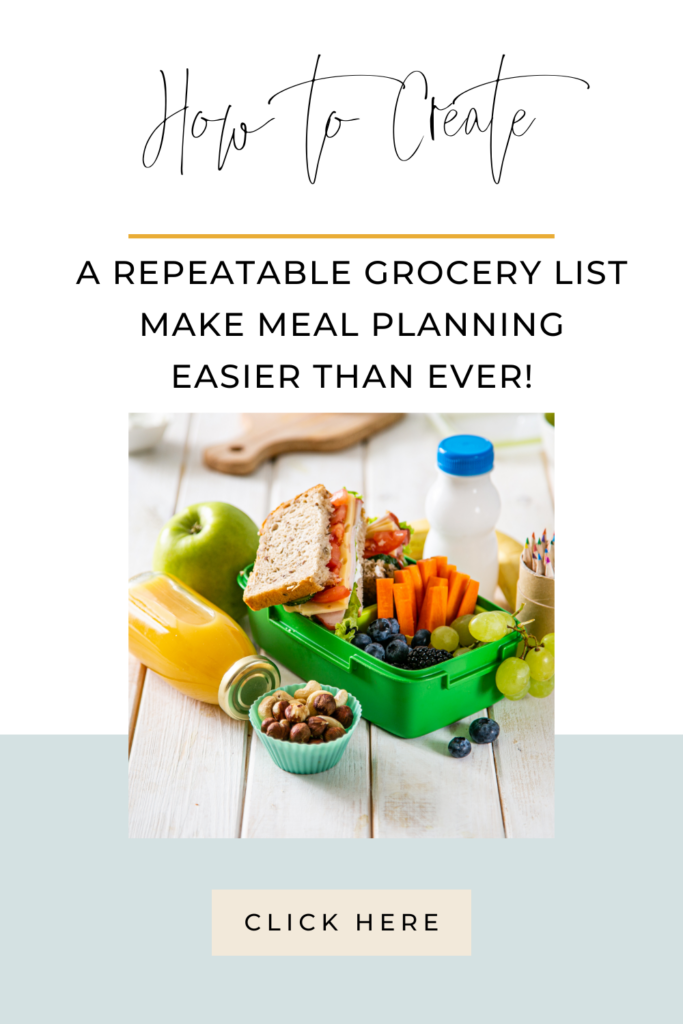 How to create a repeatable grocery list to make meal planning easier than ever. Use this simple meal planning system full of healthy meal ideas. 